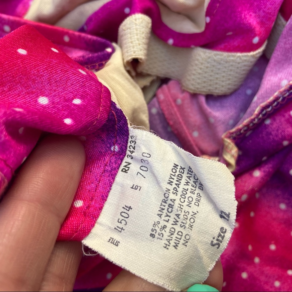 Polka Dot Pinup Retro Vintage Swimsuit 12 M L - Picture 7 of 8